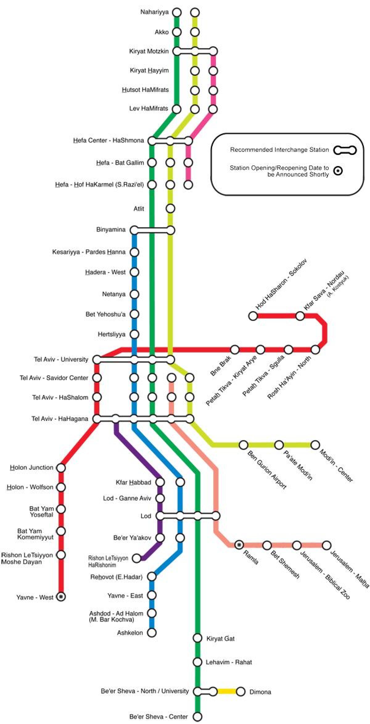 نقشه تل آویو قطار