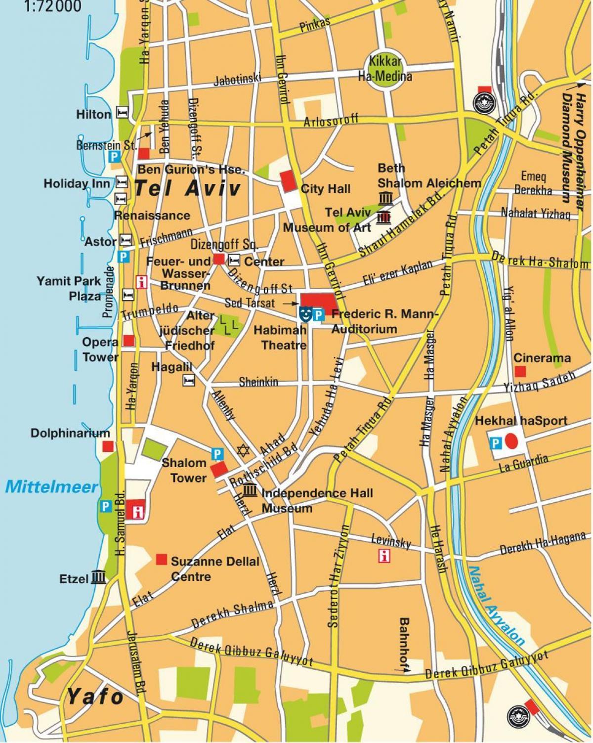 نقشه تل آویو منطقه