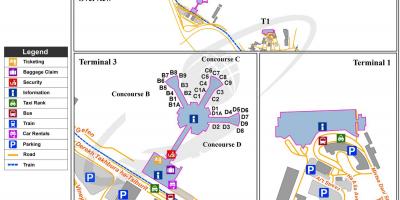 بن گوریون فرودگاه ترمینال 3 نقشه